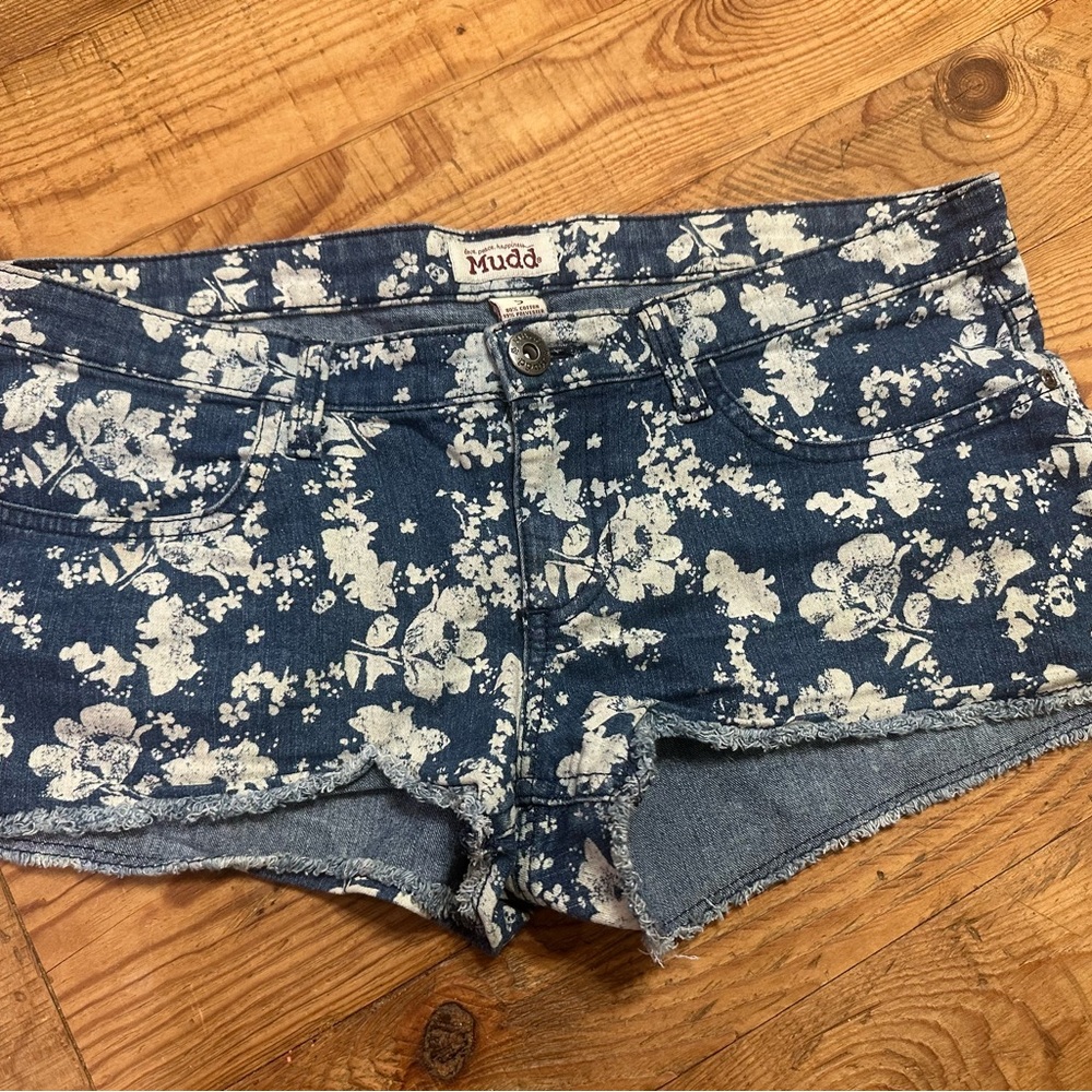 Y2K Mudd  Floral Jean Shorts